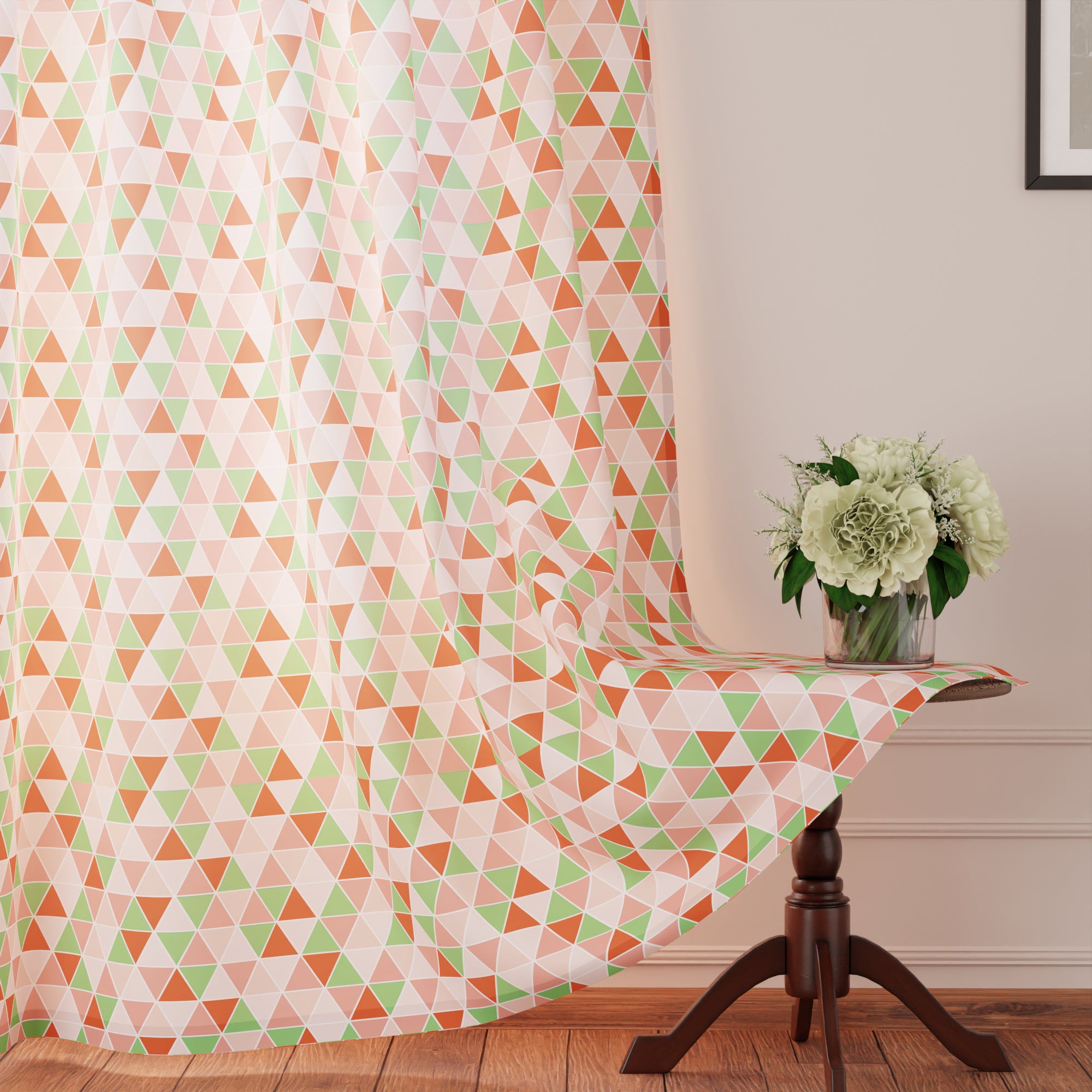 Polyester Triangles Tomato Curtain (Pack of 2)