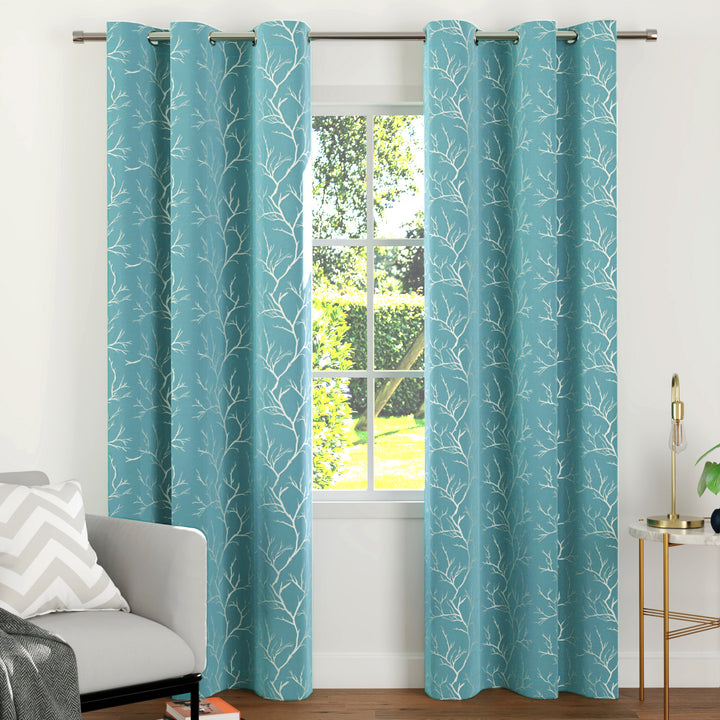 Blackout Polyester Fabric by Meter, 100x122 cm | Blocks Light, Heat & Noise, For Curtains, Cushion Covers, Door & Window Drapes - Foil Star Print