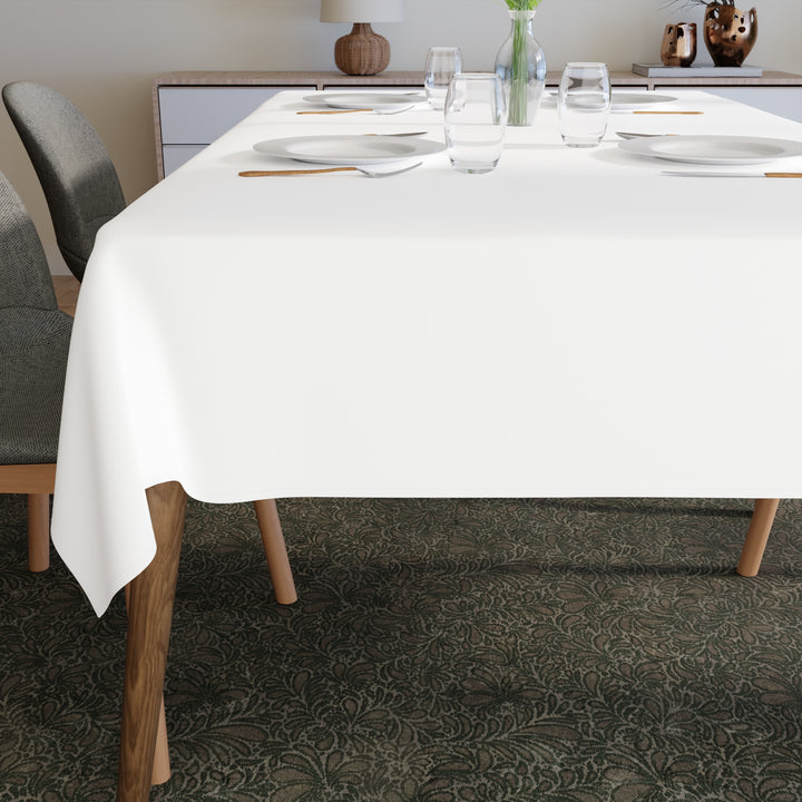 Polyester White Table Cloth (Pack of 1)