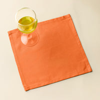 Cotton Orange Table Napkins (Pack of 12)