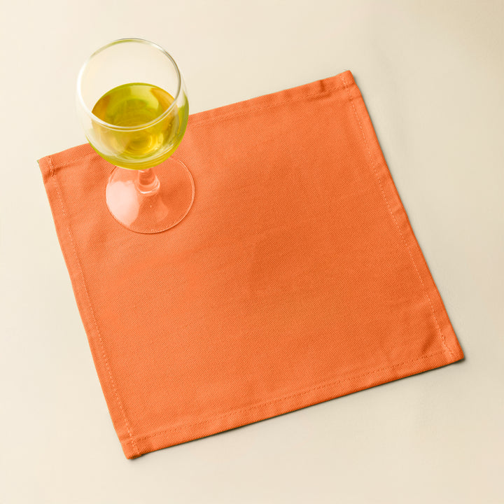Cotton Orange Table Napkins (Pack of 12)