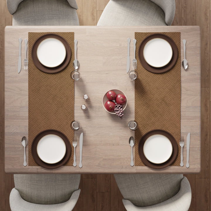 Quilted Velvet Tan Table Runner