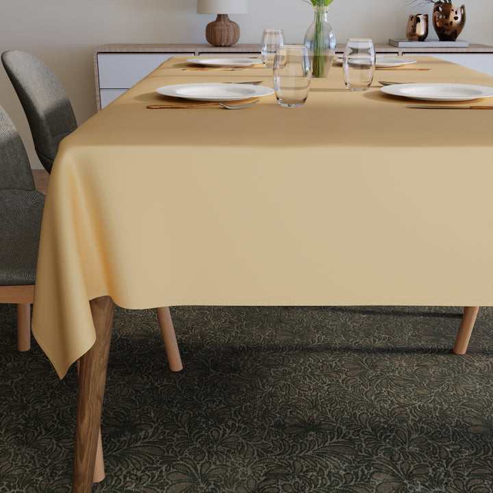 Polyester Beige Table Cloth (Pack of 1)