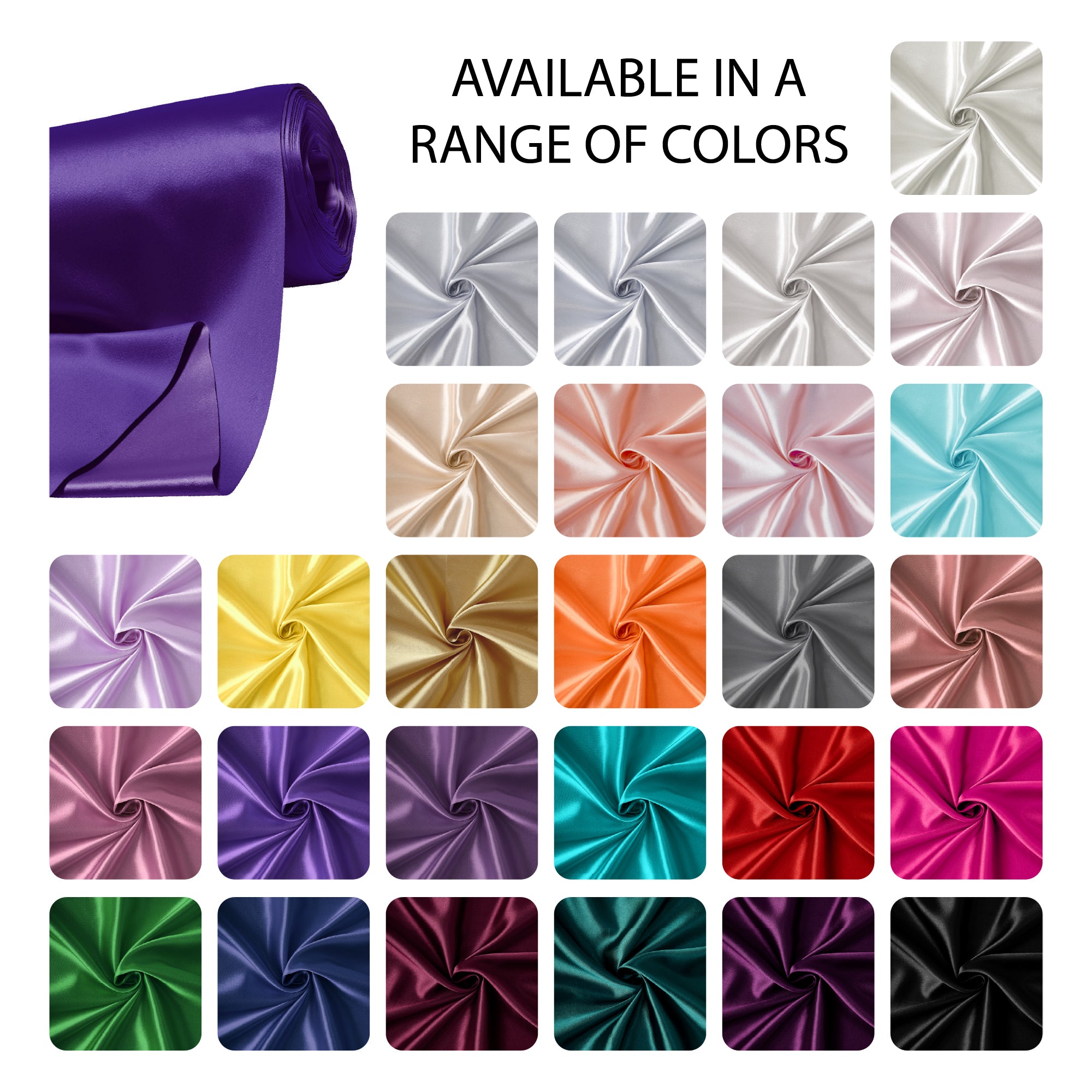 Silky Satin Fabric Material By Meter | 110 Cm Width, Silk & Shiny Fabrics | Fabric For Scrunchies, Dress, Pillowcases, Pajamas, Evening Dress, DIY