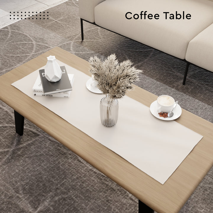 PVC Leather Cream Table Runner (Pack of 1)