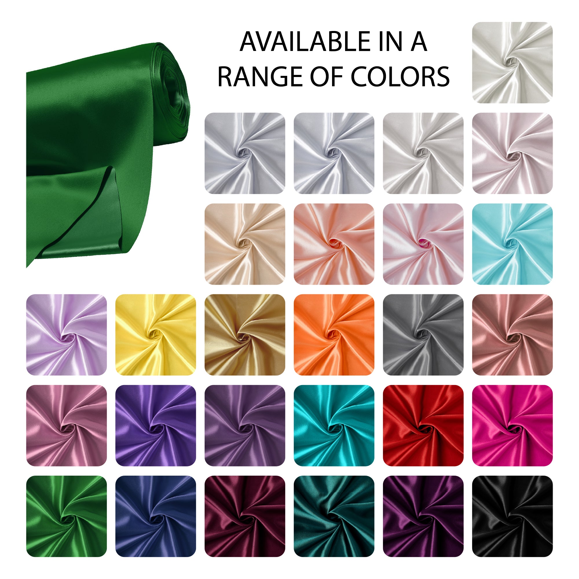Silky Satin Fabric Material By Meter | 110 Cm Width, Silk & Shiny Fabrics | Fabric For Scrunchies, Dress, Pillowcases, Pajamas, Evening Dress, DIY