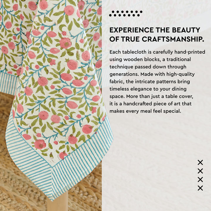 20s Cotton Twill Pink Table Cloth (Pack of 1)