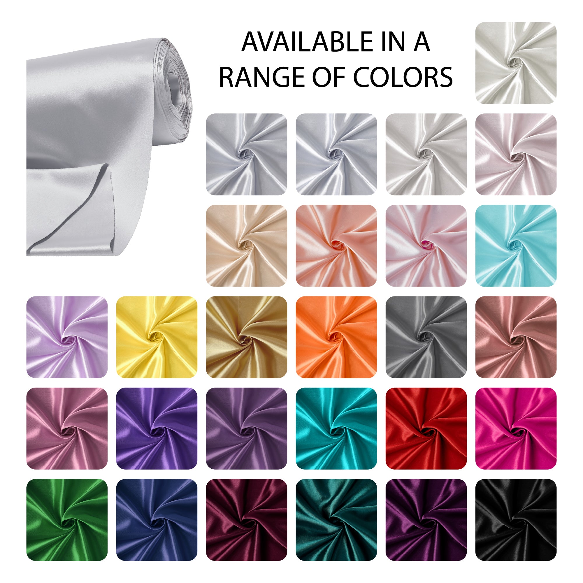 Silky Satin Fabric Material By Meter | 110 Cm Width, Silk & Shiny Fabrics | Fabric For Scrunchies, Dress, Pillowcases, Pajamas, Evening Dress, DIY