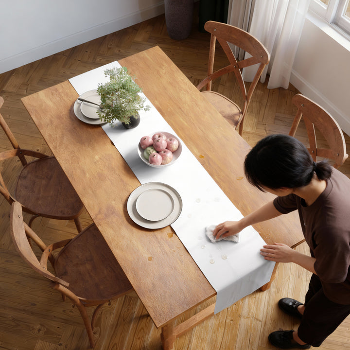 Spun Polyester White Table Runner (Pack of 1)