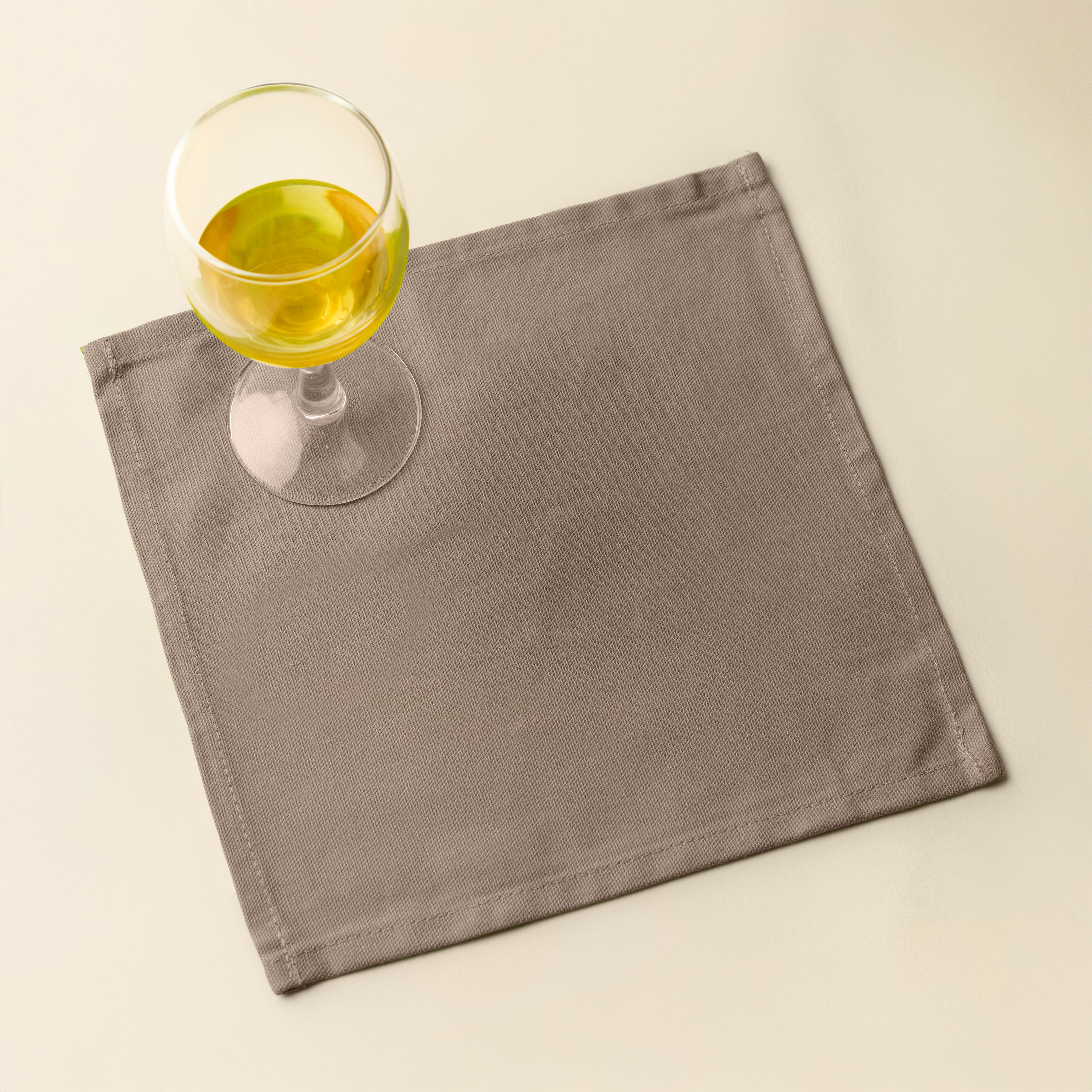Cotton Taupe Table Napkins (Pack of 12)