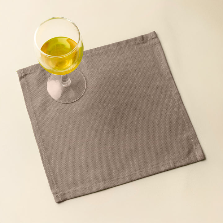 Cotton Taupe Table Napkins (Pack of 12)
