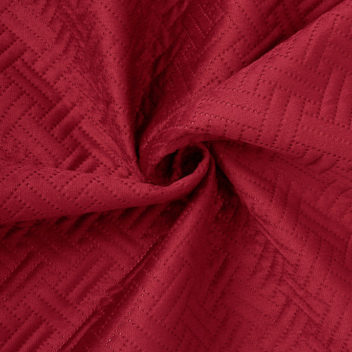 Quilted Polyester Fabric Red Fabric