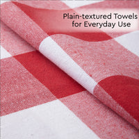 Cotton Buffalo Red Checks Kitchen Towel (Pack of 4)
