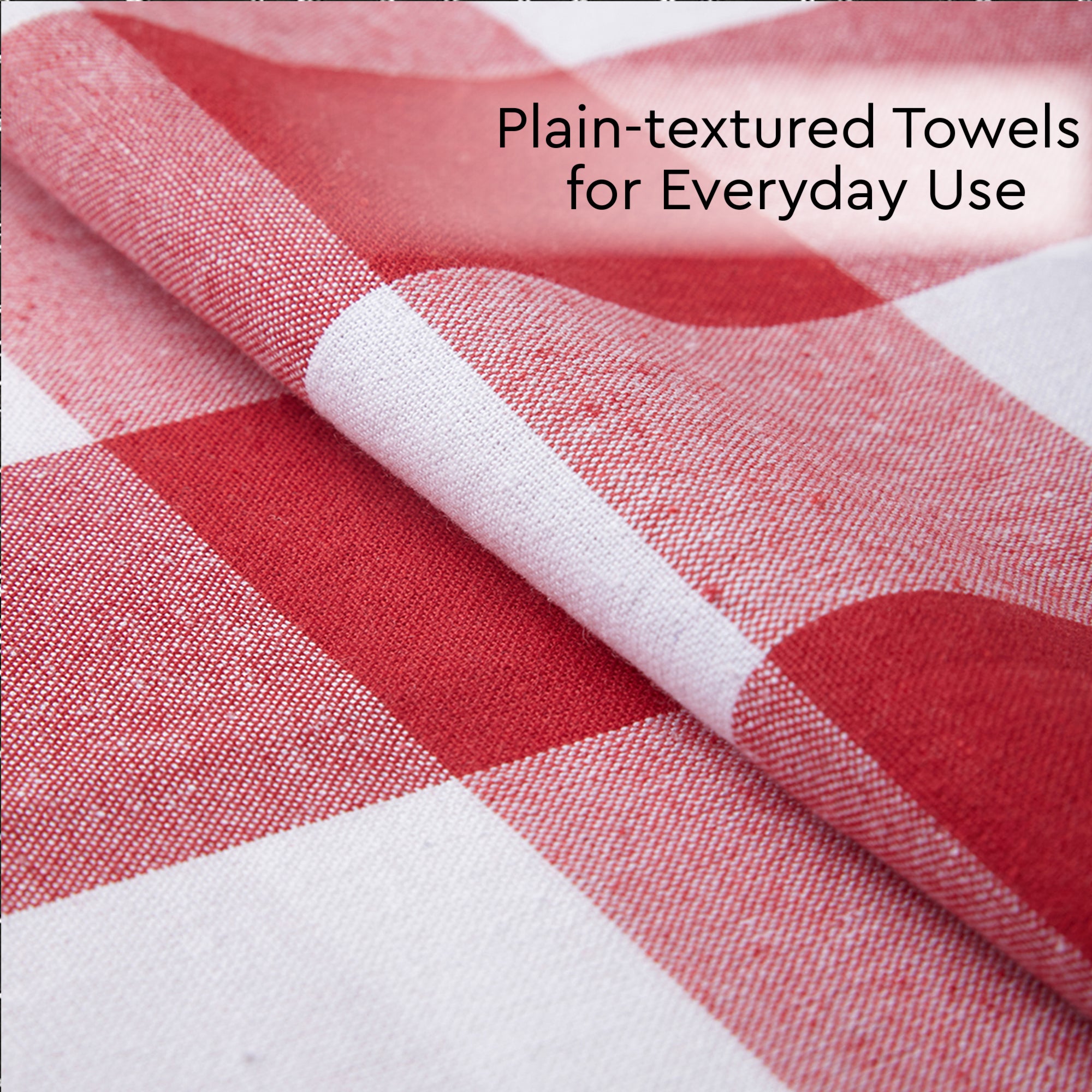 Cotton Buffalo Red Checks Kitchen Towel (Pack of 4)