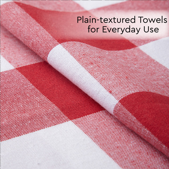 Cotton Buffalo Red Checks Kitchen Towel (Pack of 4)
