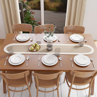 Cotton Beige & Off White Table Runner (Pack of 1)