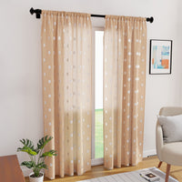 Polyester Dollar Beige Curtain (Pack of 2)