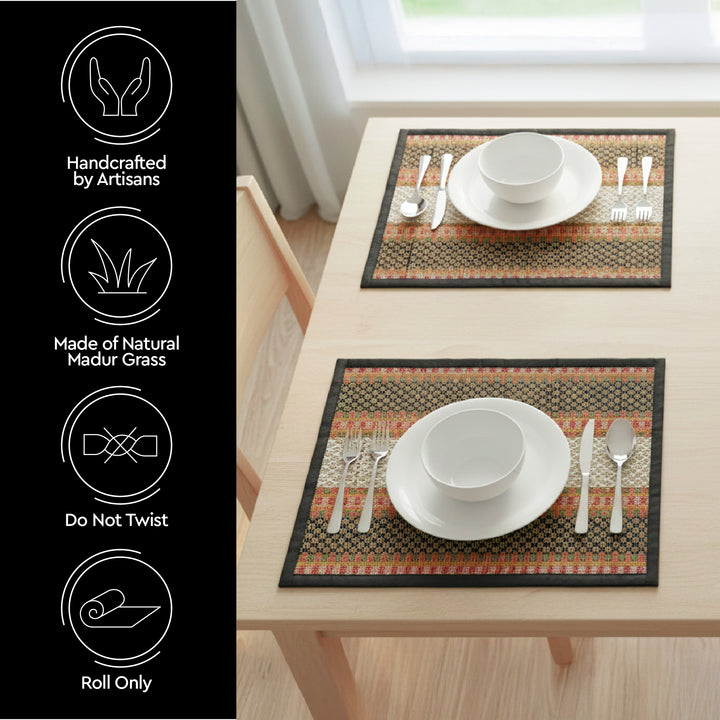 Madur Kathi Black Placemat (Pack of 4)