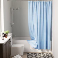 Polyester Blue Shower Curtain (Pack of 1)