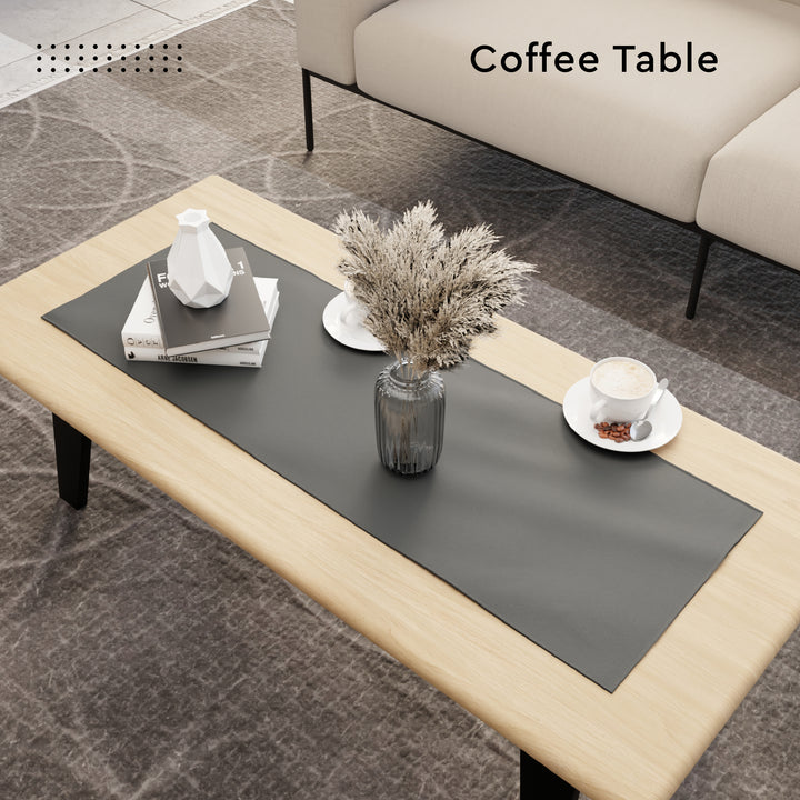 PVC Leather Dark Grey Table Runner (Pack of 1)