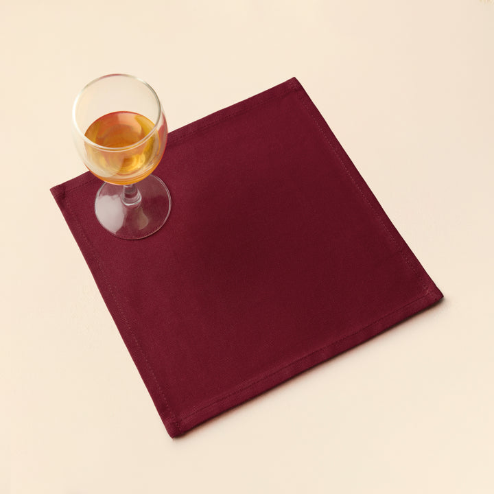 Cotton Rich Maroon Table Napkins (Pack of 12)