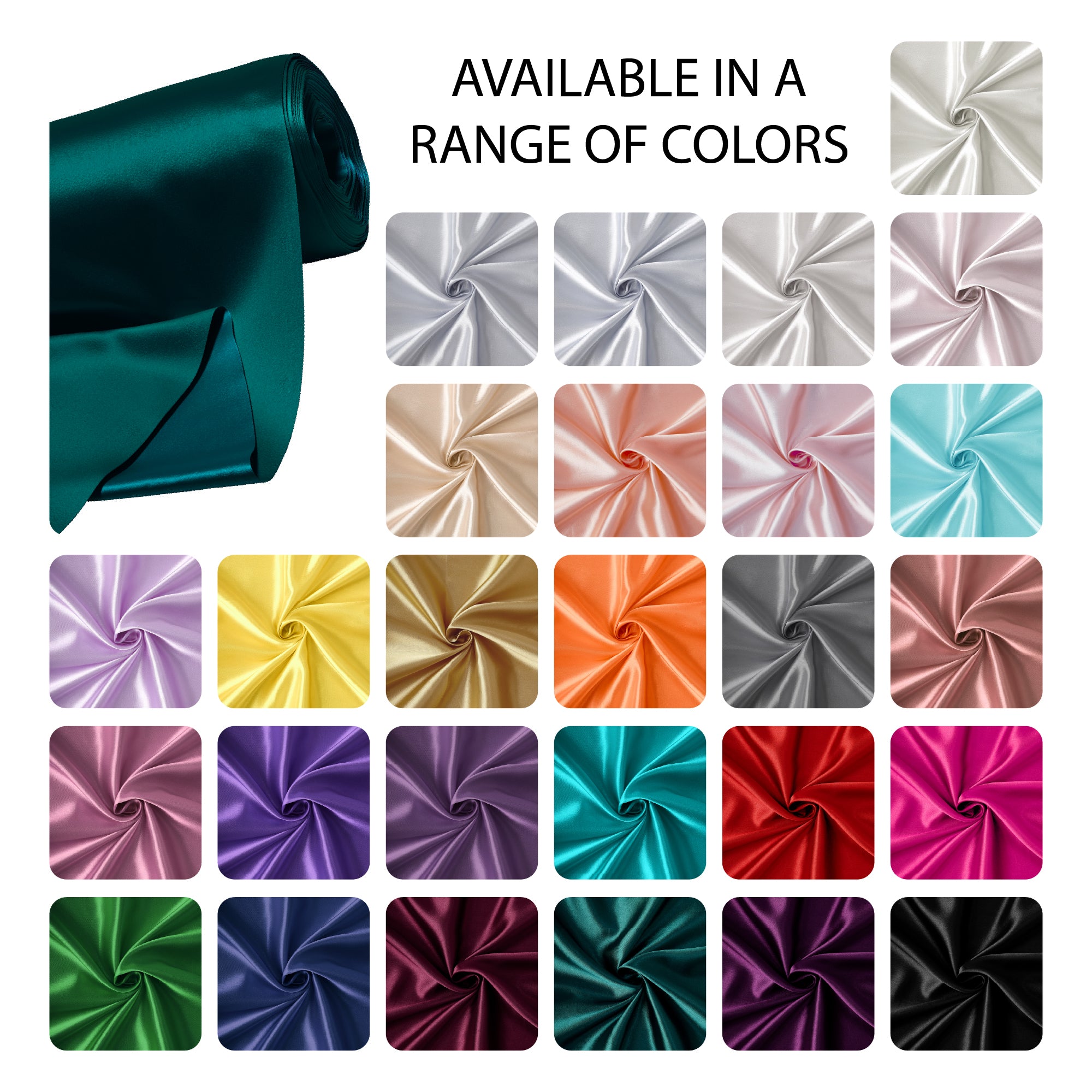 Silky Satin Fabric Material By Meter | 110 Cm Width, Silk & Shiny Fabrics | Fabric For Scrunchies, Dress, Pillowcases, Pajamas, Evening Dress, DIY