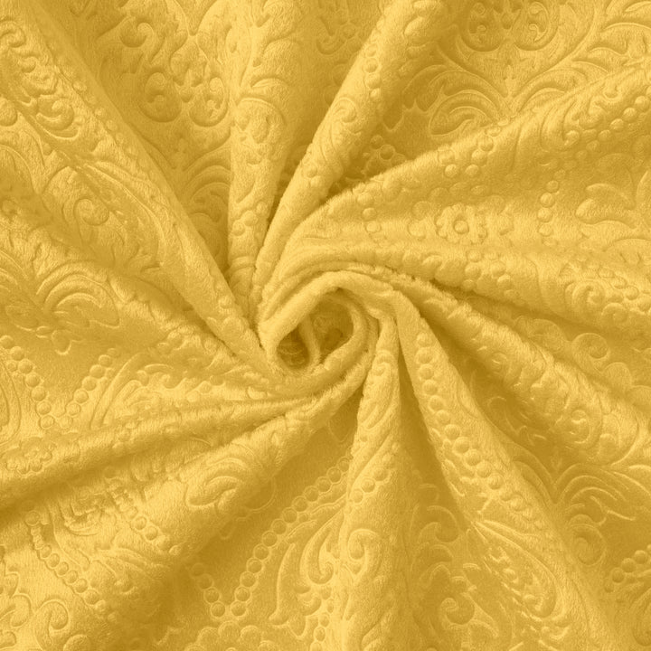 Embossed Velvet Lemon Yellow Cushion Cover (Pack of 2)