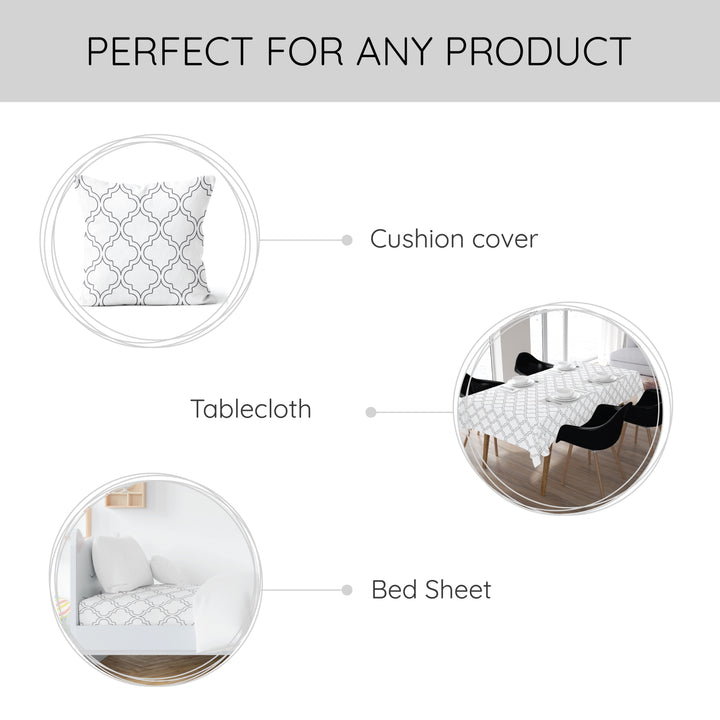 20s Sheeting White Tiles Fabric (1 Meter)