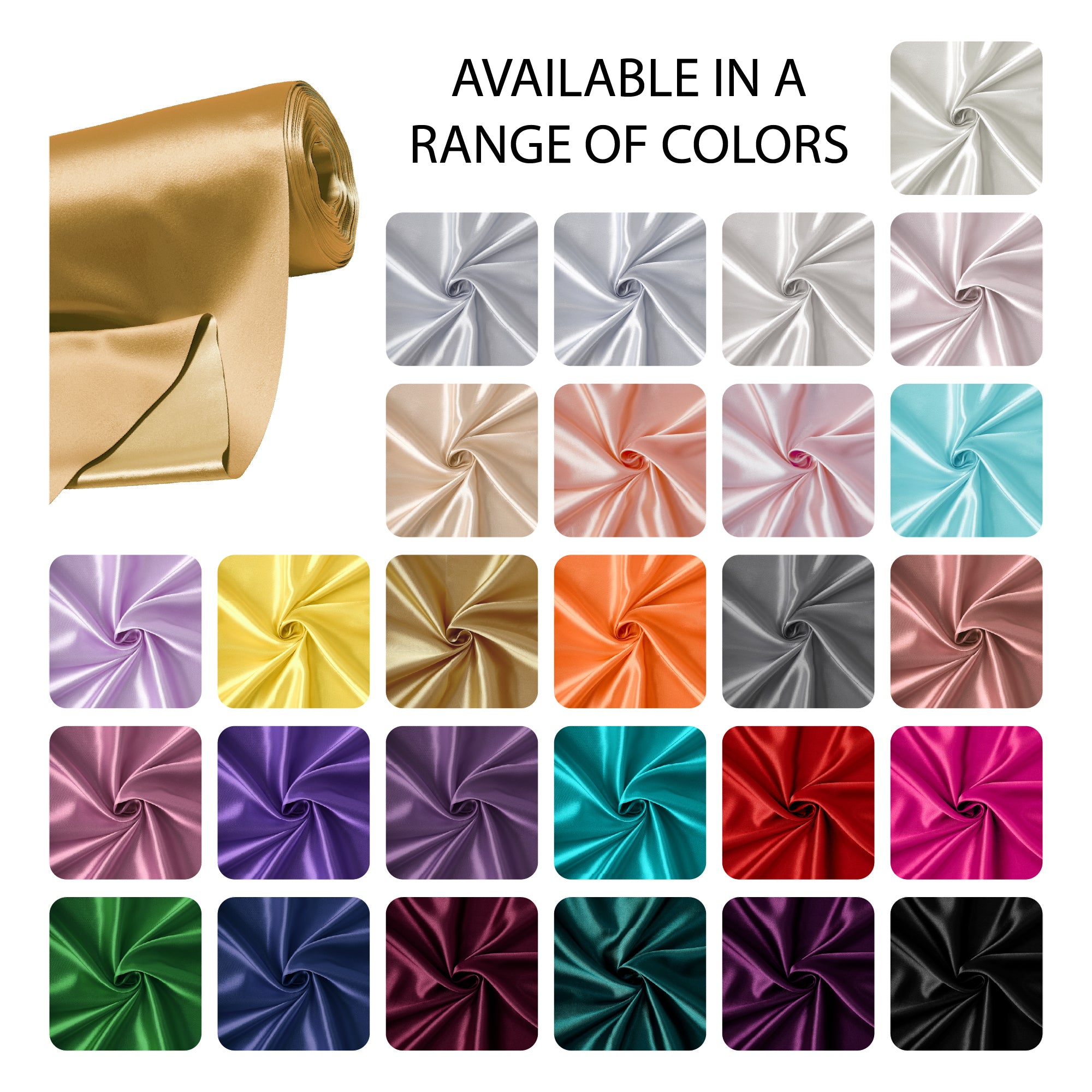 Silky Satin Fabric Material By Meter | 110 Cm Width, Silk & Shiny Fabrics | Fabric For Scrunchies, Dress, Pillowcases, Pajamas, Evening Dress, DIY