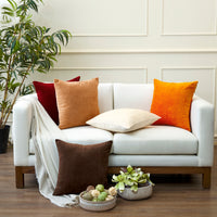Chenille Solid Chocolate Cushion Cover (Pack of 1)
