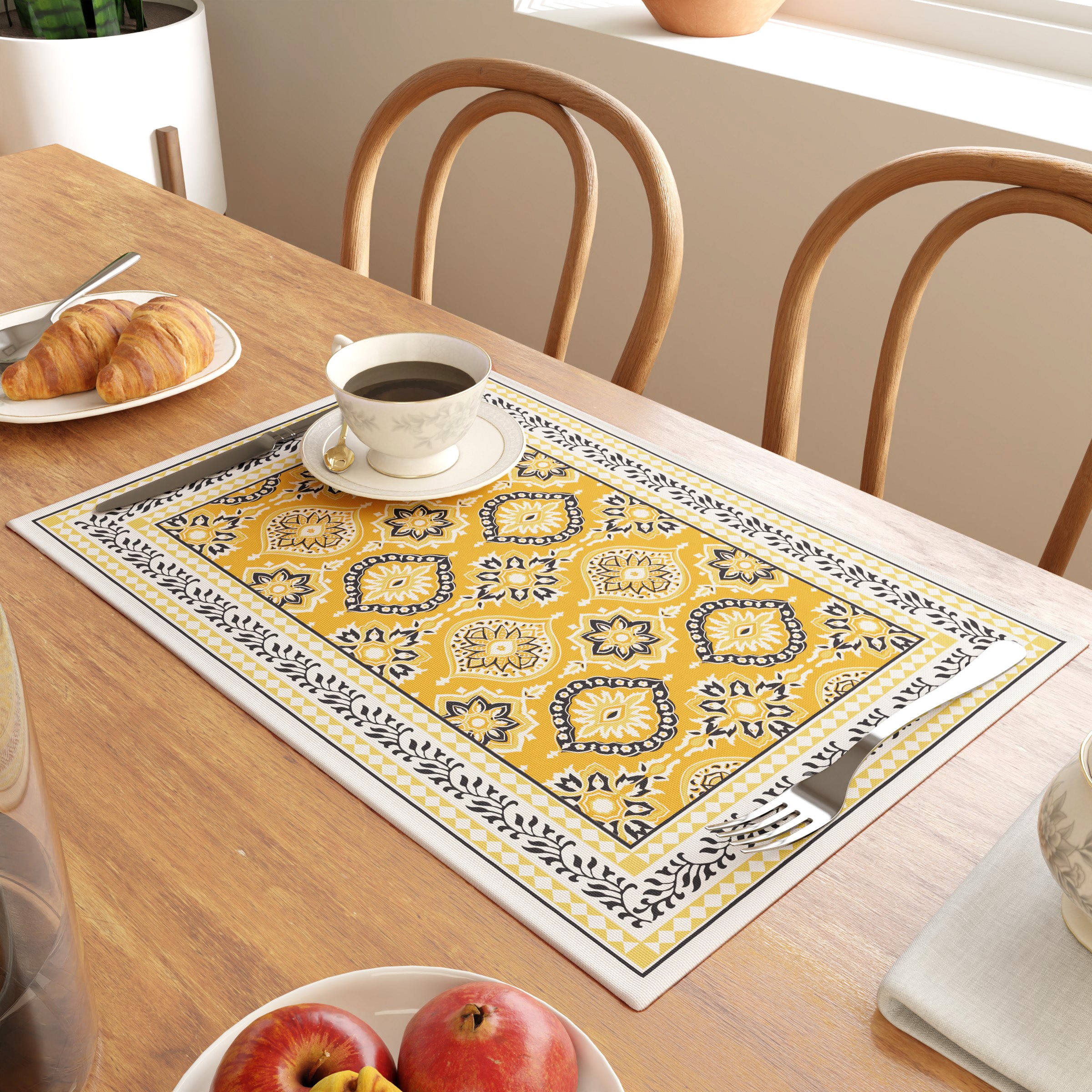 Cotton Yellow-03 Placemat (Pack of 6)