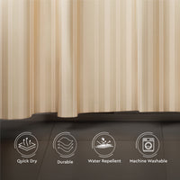 Polyester Stripe Beige Shower Curtain (Pack of 1)