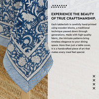 20s Cotton Twill Blue Table Cloth (Pack of 1)