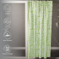 Polyester Boho Maze Sage Shower Curtain (Pack of 1)