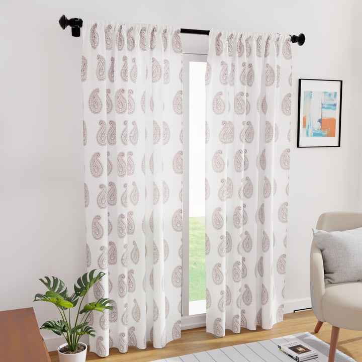 Polyester Paisleys Curtain (Pack of 2)