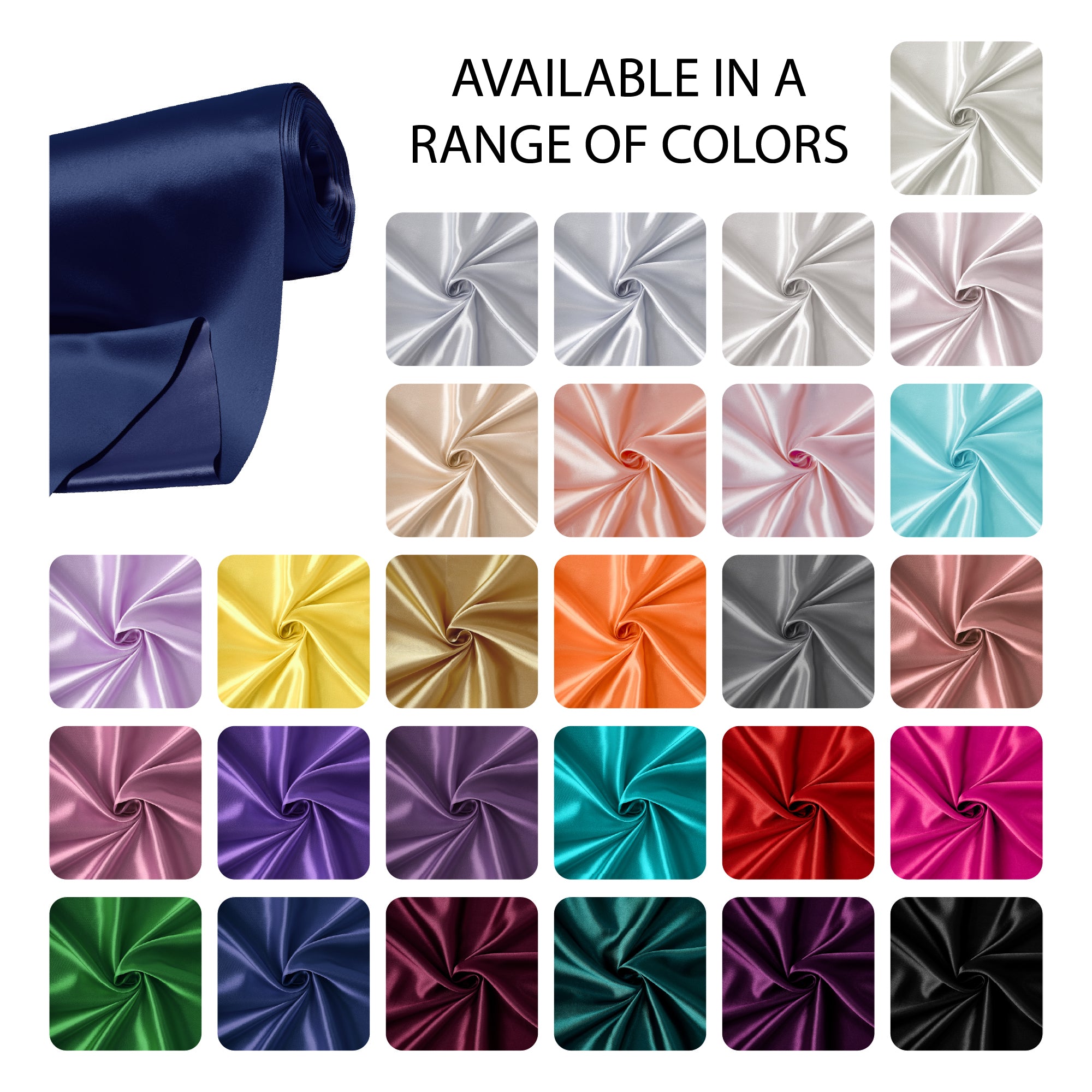 Silky Satin Fabric Material By Meter | 110 Cm Width, Silk & Shiny Fabrics | Fabric For Scrunchies, Dress, Pillowcases, Pajamas, Evening Dress, DIY