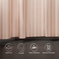 Polyester Stripe Peach Shower Curtain (Pack of 1)