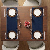Quilted Velvet Navy Blue Table Runner