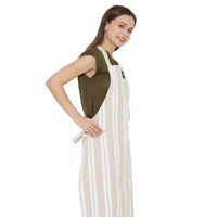 Cotton Franca Beige Stripes Apron (Pack of 1)