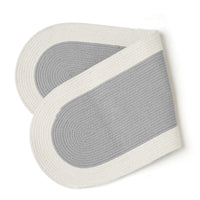 Cotton Light Grey & Off White Table Runner (Pack of 1)