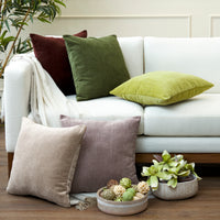 Chenille Solid Dusty Brown Cushion Cover (Pack of 1)