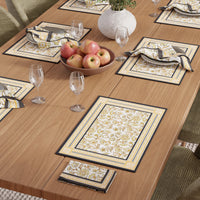 Cotton Canvas Yellow-02 Placemat + Table Napkins