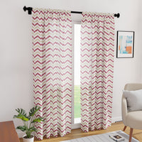Polyester Chevron Brown Curtain (Pack of 2)