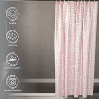 Polyester Boho Maze Pink Shower Curtain (Pack of 1)