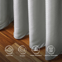 Polyester ZZ Light Grey Shower Curtain (Pack of 1)