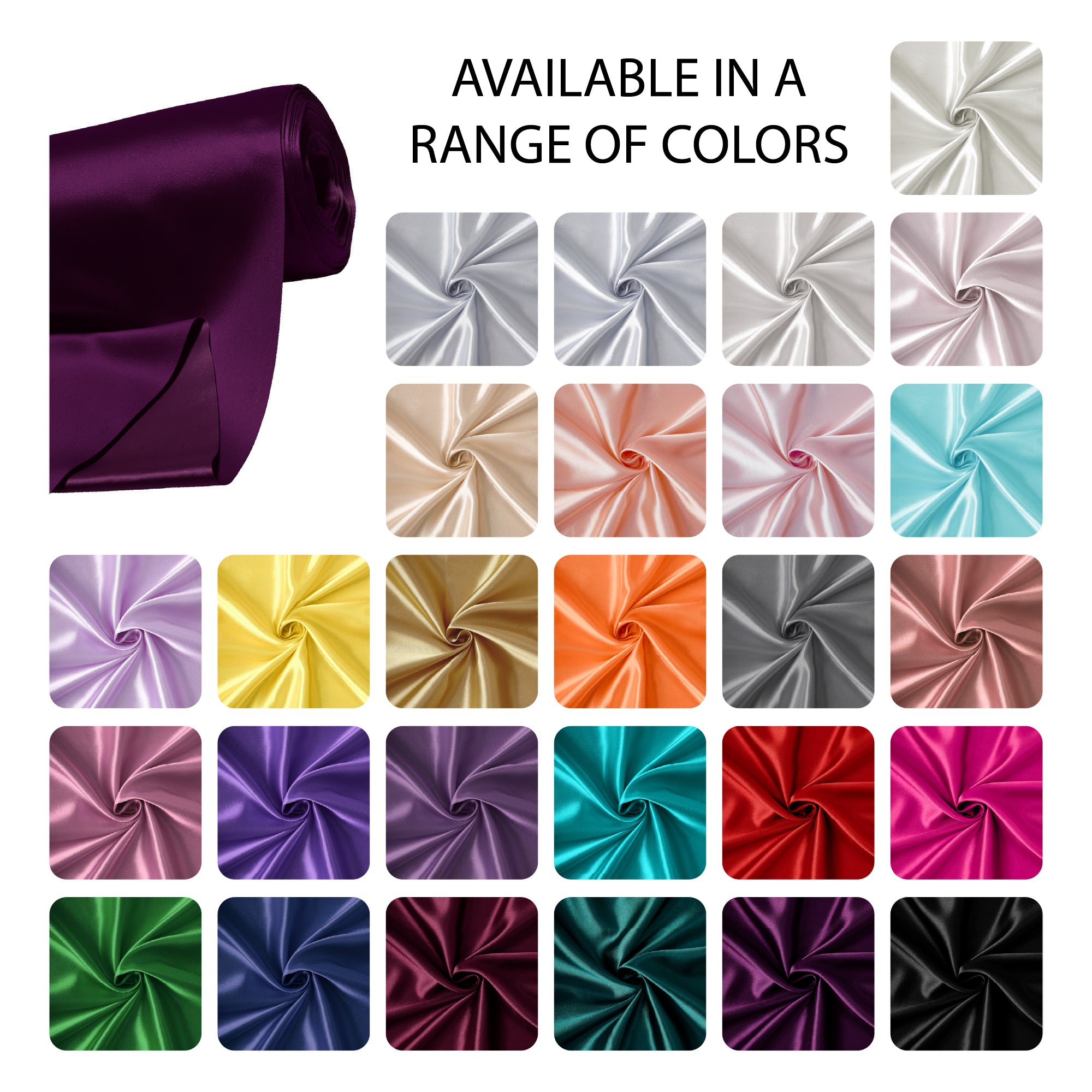 Silky Satin Fabric Material By Meter | 110 Cm Width, Silk & Shiny Fabrics | Fabric For Scrunchies, Dress, Pillowcases, Pajamas, Evening Dress, DIY