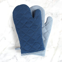 Canvas B Grey & Cobalt Blue Oven Gloves (Pack of 2)