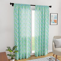 Polyester Triangles Aqua Curtain (Pack of 2)