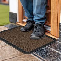 Polypropylene Main Door Entrance Mats Welcome Mat with Rubber Border | Anti Slip Rubber Backing | Ideal for Home, Outdoor, Balcony, Office | Pack of 1