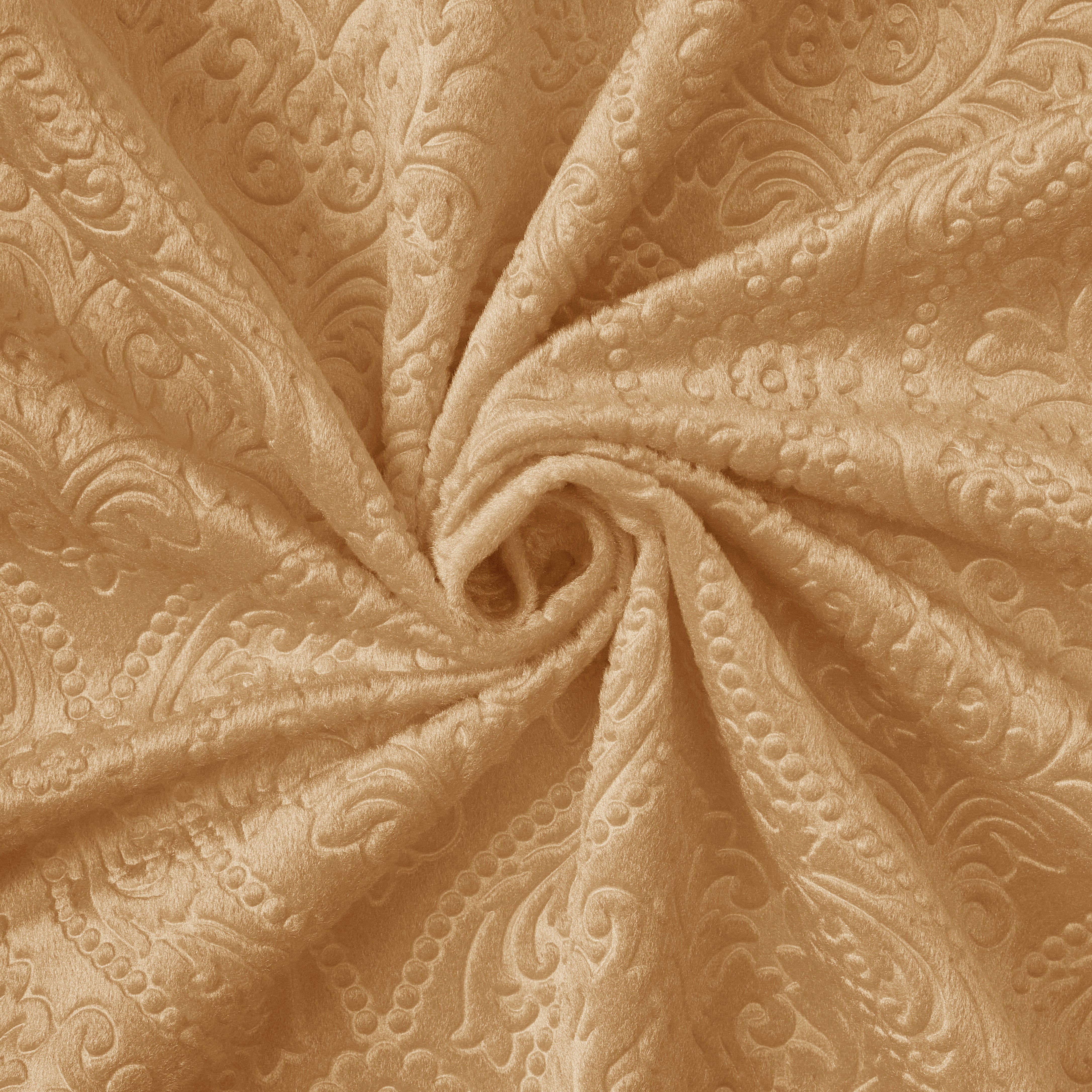 Embossed Velvet Gold Fabric by Meter